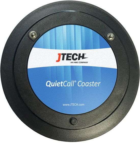 Official JTECH QuietCall Coaster healthcare guest pager